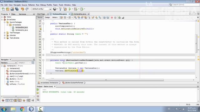 Como pasar datos de un formulario a otro en Java con NetBeans смотреть онлайн