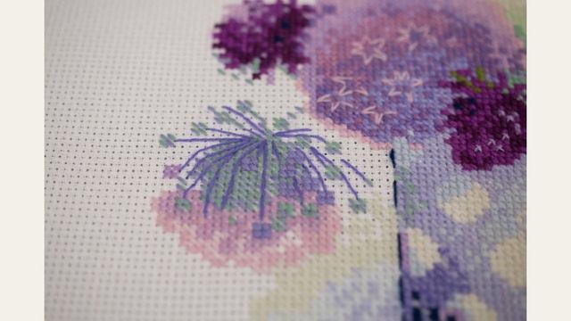 RIOLIS cross stitch kit review. 1974 Purple Allium смотреть онлайн
