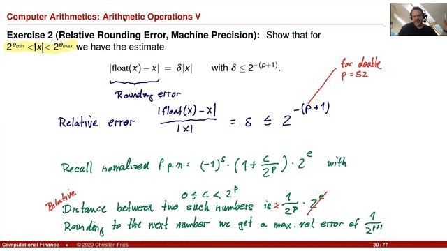 Lecture Computational Finance / Numerical Methods 02: Computer Arithmetic (2/2): IEEE 754, rounding смотреть онлайн