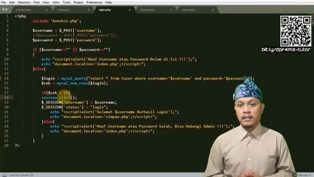 Pembelajaran PHP LOGIN LOGOUT Perintah Input Username Password Website Tutorial Ruang Guru SMK LPPM смотреть онлайн