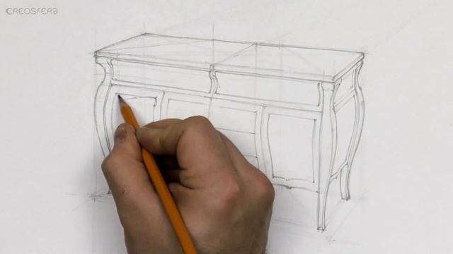 How to draw furniture - Easy Perspective Drawing 34 смотреть онлайн