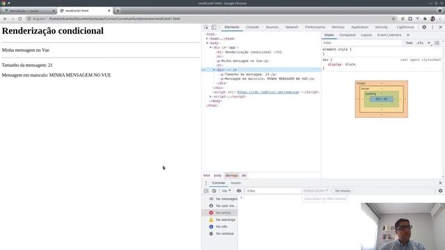 [Framework VueJS] - Fundamentos - 3 - Renderização Condicional 1 (v-show e v-if) смотреть онлайн