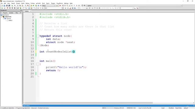 C Programming Language: Count number of nodes in a Linked List || Must Watch - English смотреть онлайн