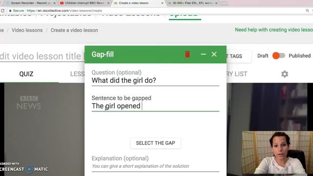 Quick tour of iSLCollective Video Quiz Creator смотреть онлайн