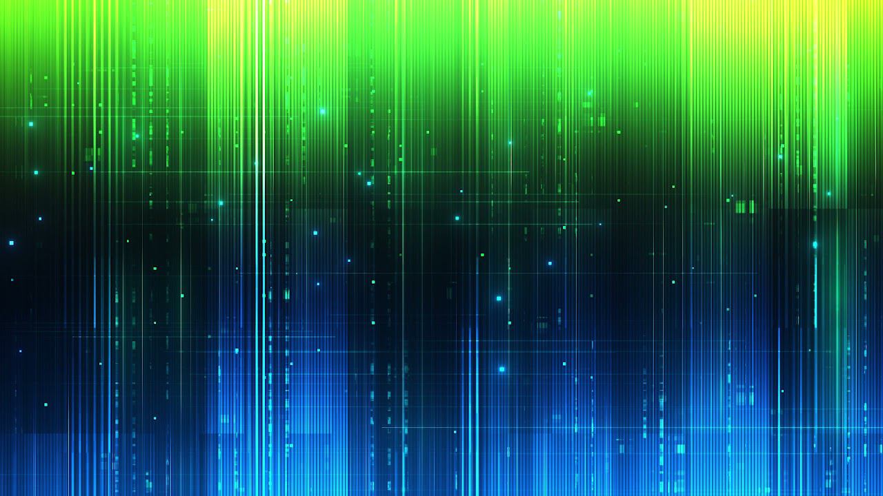 Анимированный абстрактный сине-зеленый фон в стиле киберпанк