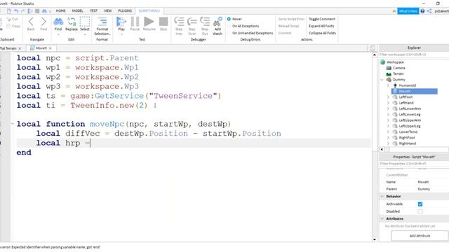 NPC Movement and Look Direction with the Tween Service in Roblox смотреть онлайн