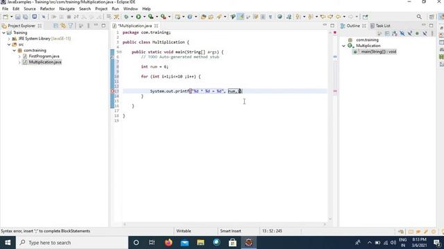 10. Core Java - Write a Program to display Multiplication table for a given number смотреть онлайн