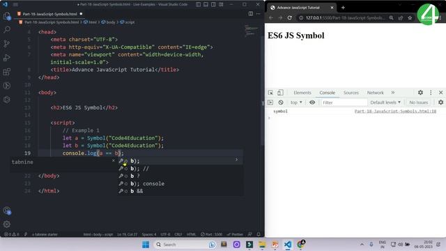 #18 Advance JavaScript Symbol Tutorial In Hindi | Advance JavaScript Tutorial In Hindi #javascript смотреть онлайн