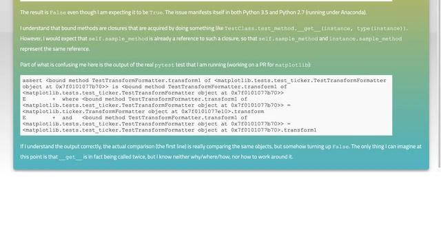 Python unable to compare bound method to itself смотреть онлайн