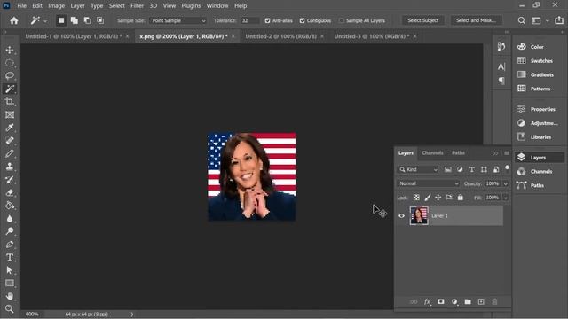 Kamala Harris Picture into Pixels | Adobe Photoshop 2021 Tutorial смотреть онлайн