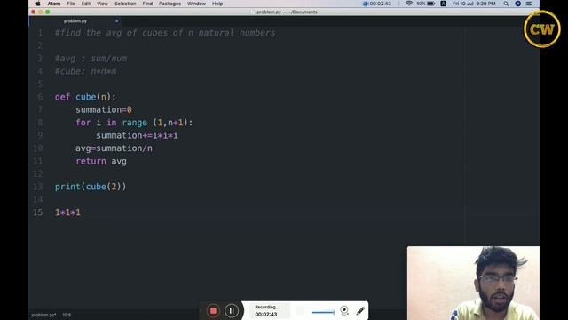 Python-Finding the average of cubes of "n" natural numbers смотреть онлайн