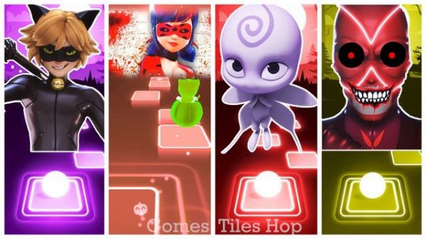 Cat Noir Vs LadyBug Vs Kwamis Vs Hawk Moth exe | Tiles Hop EDM Rush