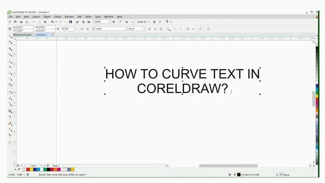 How to curve text in corel draw | coreldraw X7 | Curve Text смотреть онлайн