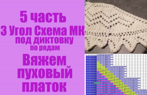 5 Часть. Вяжем пуховый платок 3 угол