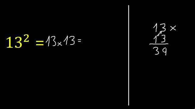 13 al cuadrado, 13 elevado a la 2 , 13^2 смотреть онлайн