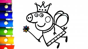 Учим цвета и Раскрашиваем Свинку Пеппу Мультик Раскраска для Детей Свинка Пеппа