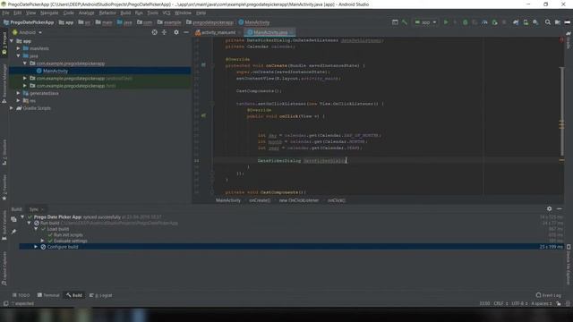 Date Picker Dialogue Box Example | Android Studio 3.4 | Prego Coding Classes смотреть онлайн