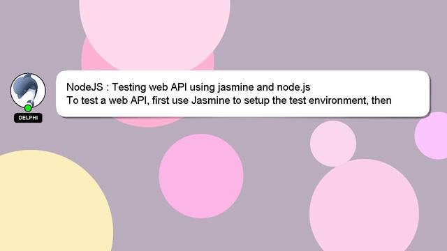 NodeJS : Testing web API using jasmine and node.js смотреть онлайн