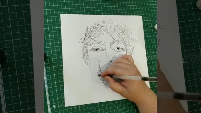 Рисование лица одной линией. Малювання обличчя однією лінією. One line drawing woman face (3) смотреть онлайн