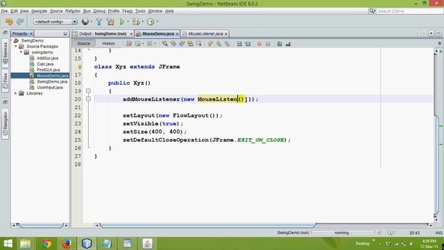 How to use MouseListener, MouseAdapter and MouseEvent in Java Swing смотреть онлайн