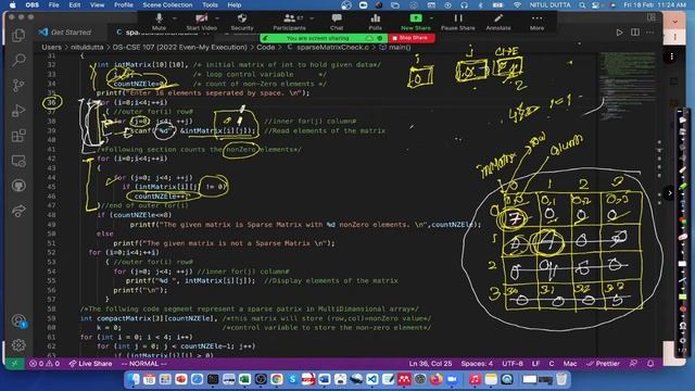 Sparse matrix program in C смотреть онлайн