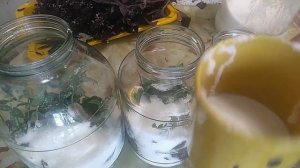 Компот с БАЗИЛИКОМ и  с добавлением МЯТЫ и лимона.Заморозила на зиму.