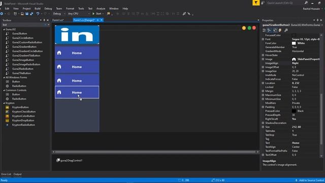 Design Animation Slide Panel UI Using GunaFramework WinForms смотреть онлайн