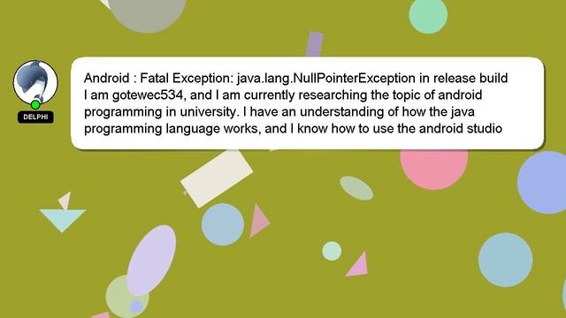 Android : Fatal Exception: java.lang.NullPointerException in release build смотреть онлайн