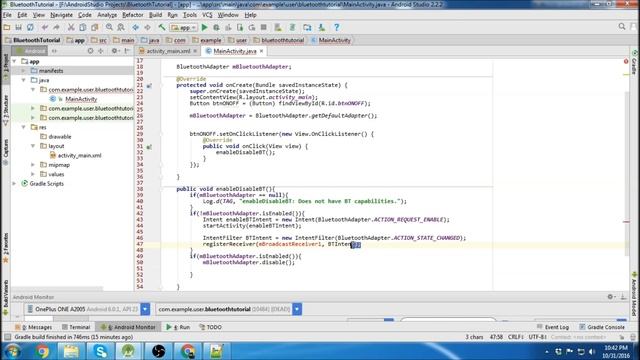 Bluetooth Tutorial - Enabling Bluetooth in Android Studio