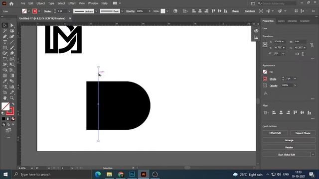 logo Design Tutorial | DM Logo Design | Illustrator CC 2021 смотреть онлайн