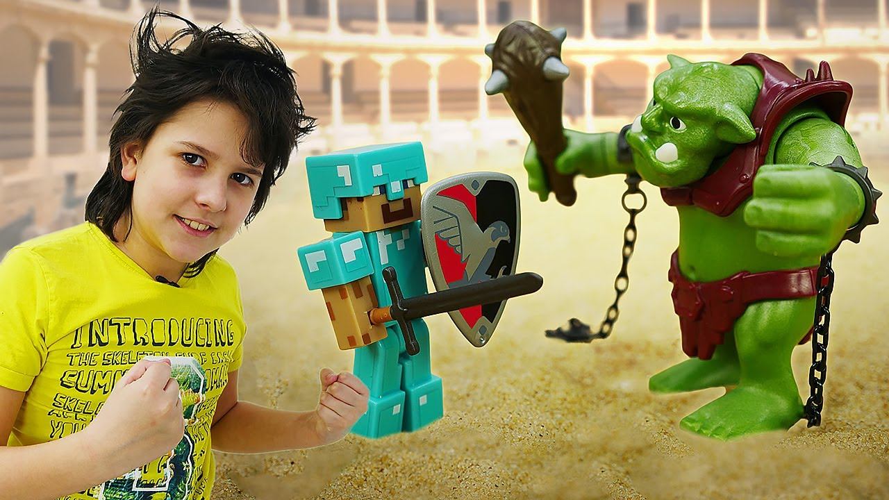 Видео Майнкрафт – Стив Minecraft Lego на Арене с Мобами Майнкрафт! – Онлайн Битвы игры для мальчиков смотреть онлайн