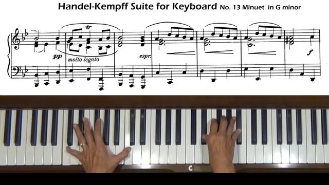 Handel Kempff Minuet in G Minor HWV 439 Piano Tutorial смотреть онлайн