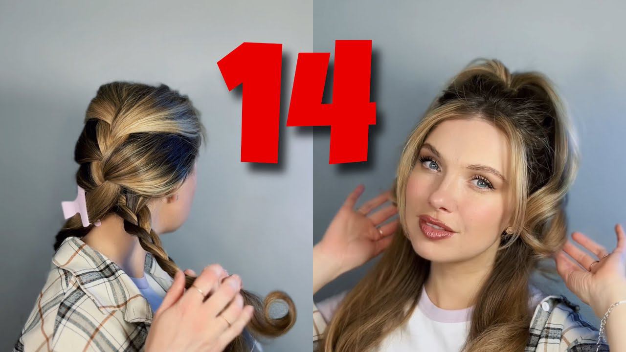 14 Простых и красивых причесок, которые хочется повторить! 14 hairstyles that you want to repeat! смотреть онлайн