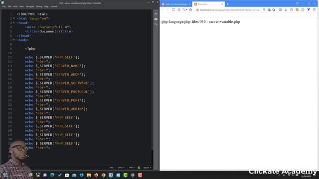 039 - PHP SERVER Variable | PHP Tutorial for Beginners Full Course смотреть онлайн