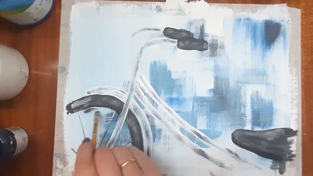 Рисуем цветы на велосипеде. Как нарисовать велосипед. Рисуем пейзаж. Правополушарное рисование. смотреть онлайн