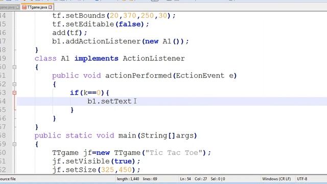 tic tac toe game in java in hindi |GUI| part 4 of 8 смотреть онлайн