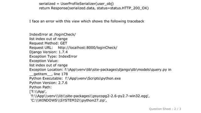 Django : Index Error: list index out of range in Django смотреть онлайн