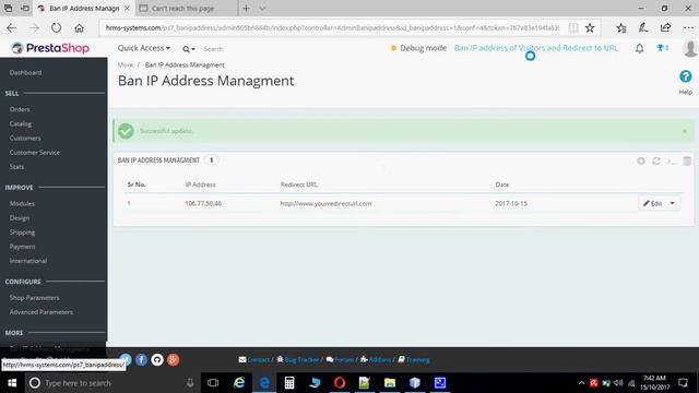 PrestaShop Ban IP Address and Redirect to URL as per settings from back-office смотреть онлайн