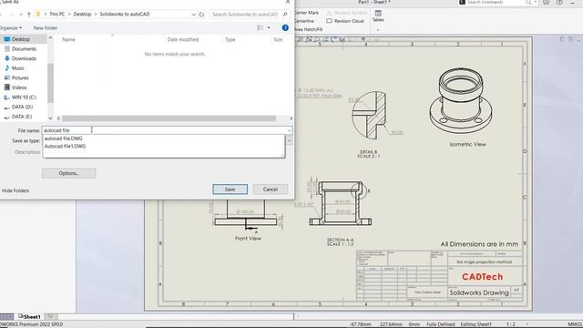 How to convert Solidworks to AutoCAD | Exporting Drawings as DXF or DWG. смотреть онлайн