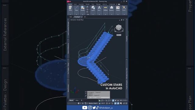 Custom Stairs in #autocad #architecture (watch full video) смотреть онлайн