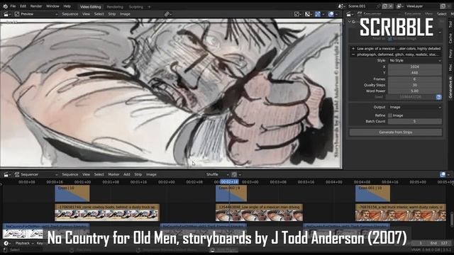 Sketch to Storyboard in the Blender add-on: Pallaidium смотреть онлайн