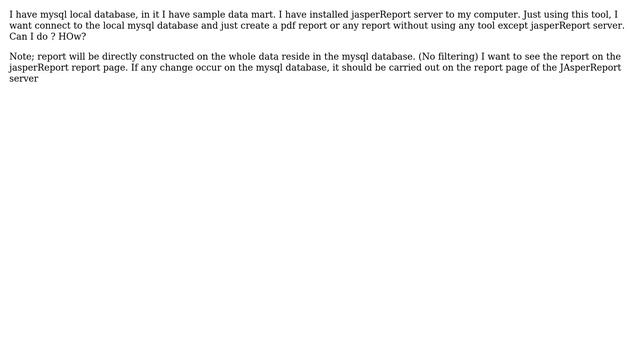 Databases: Creating a report on the mysql jasperReport server смотреть онлайн
