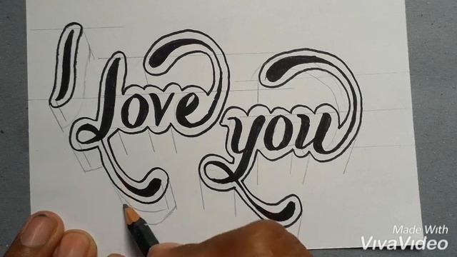 How To Draw 3d I Love You / Writing On Paper смотреть онлайн