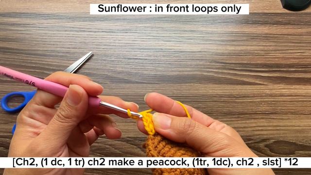 Crochet Cute Sunflower Turtle