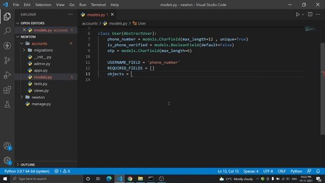 Phone verification in Django | Create a Custom user model in Django смотреть онлайн
