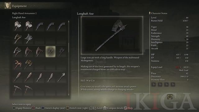 ELDEN RING - LONGHAFT AXE BEST STR SCALING GREATAXE LOCATION CASTLE MORNE смотреть онлайн