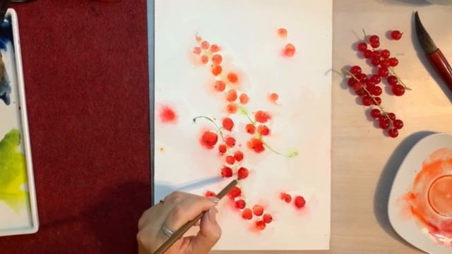 Как нарисовать ягоды легко и просто. Акварель для начинающих смотреть онлайн
