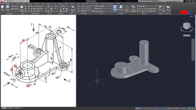 ? ? ? ? ? ? ? AutoCAD 3D | Shaft bracket best practice for beginners смотреть онлайн