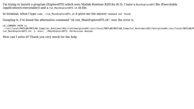 Ubuntu: Matlab related Sh file command not found смотреть онлайн