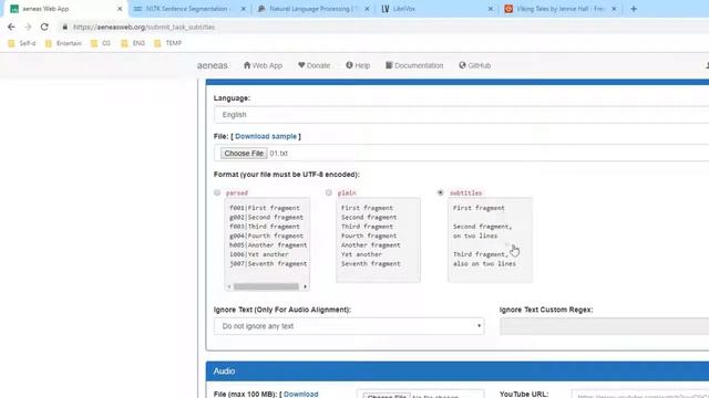 Автоматическое создание субтитров в aenas. Нарезка аудиокниг смотреть онлайн